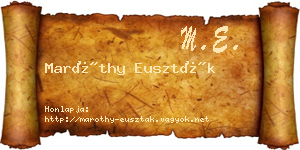 Maróthy Euszták névjegykártya
